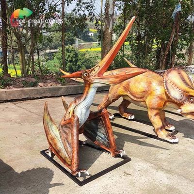 3D υαλοπλαστική ρεαλιστική εμφάνιση δεινόσαυροι αγωνίζονται άγαλμα πτεροσαύριας εξωτερικά
