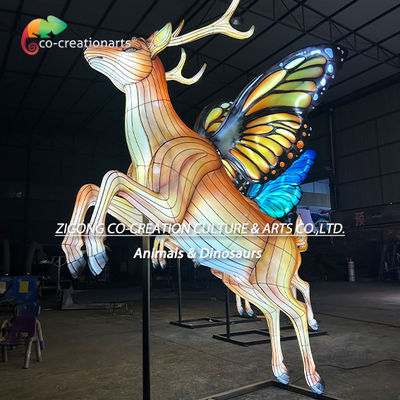 Αγορά Μεγαλειώδες Φωτισμένο Ελάφι με Πολύχρωμα Φτερά Πεταλούδας | Γλυπτό Φαναριού Φεστιβάλ διαδικτυακή κατασκευή