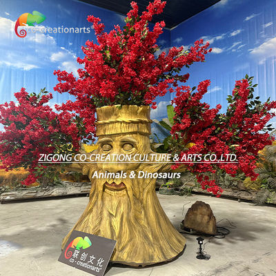 Καλή τιμή. Προσαρμοσμένο Animatronic Talking Tree με προσαρμοσμένο χρώμα και σχήμα για διακόσμηση θεματικού πάρκου σε απευθείας σύνδεση